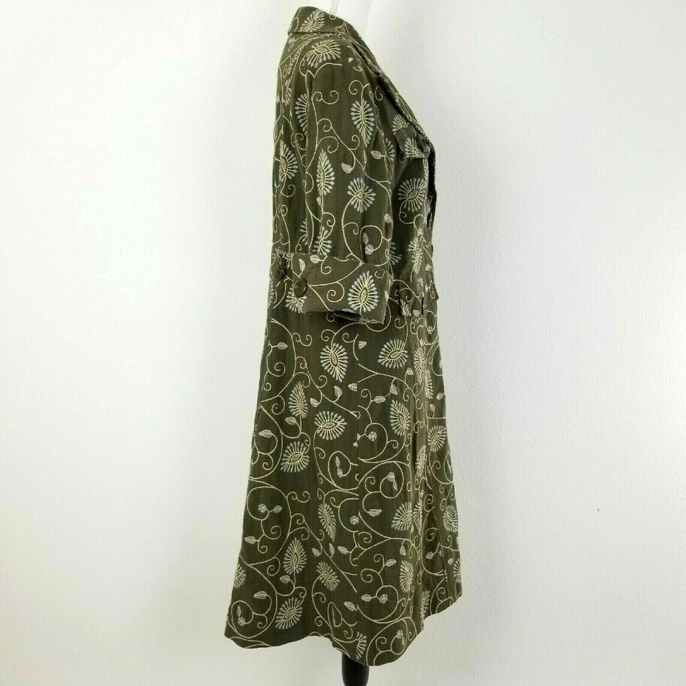 Young Essence Coat Green Floral Embroidered - Picture 3 of 8